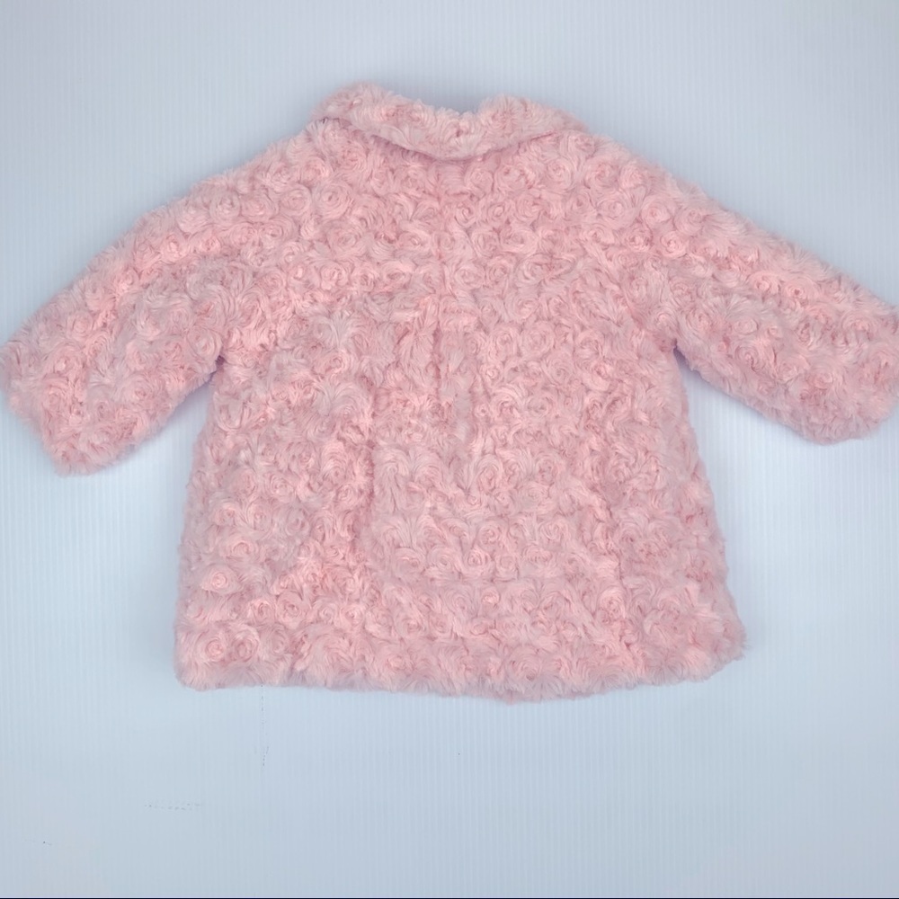 Oralmay Rosette Faux Fur Pink Coat 2-4 months - Picture 6 of 8